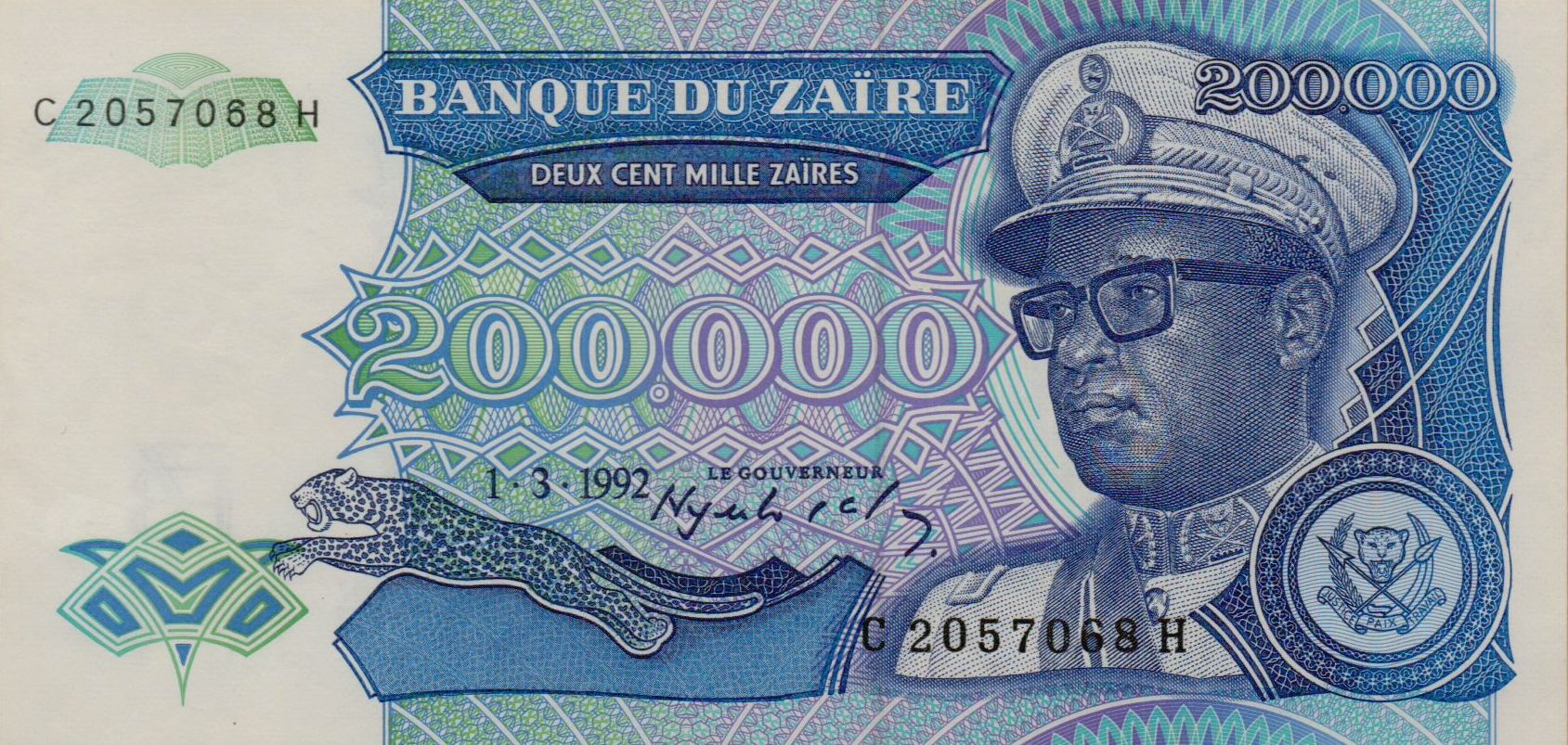 Zaire 200000 1992 UNC P-42